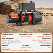 Load image into Gallery viewer, Amocart 6000lbs Electric Winch Car Truck Winch with 1/4 in 55 ft Synthetic Rope Wireless/Wired for Towing SUV Jeep Trailer Boat
