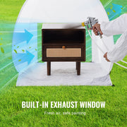 Load image into Gallery viewer, SucceBuy Spray Paint Shelter 40 x 35 x 40 in Pop-Up Portable Spray Paint Tent with Built-In Floor Exhaust Window and Storage Bag