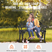 Load image into Gallery viewer, Outdoor Bench Wooden Metal Garden Bench for Outdoors 480 lbs Load Capacity Bench Outdoor Garden Park Bench