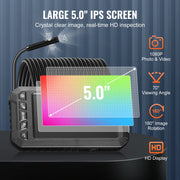 Load image into Gallery viewer, SucceBuy Endoscope Camera Dual Lens Borescope 5" Screen 1080P Inspection Camera with LED Lights Waterproof for Auto Plumbing