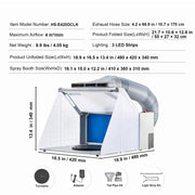 Bild in Galerie-Viewer laden, Amocart Airbrush Spray Booth Dual-Fans Portable Hobby Airbrush Paint Spray Booth Kit with LED Lights and Exhaust Extension Hose