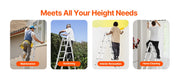 Load image into Gallery viewer, Amocart Multi-Purpose Folding Ladder 7-in-1 Tall Step Ladder A Frame Adjustable Telescoping for Household Outdoor Work