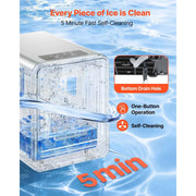 Load image into Gallery viewer, SucceBuy Countertop Ice Maker 33 44 lbs per Day Self-Cleaning Portable Machine w/Scoop Drawer-Style Ice Access Ice-Making Machin