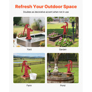 Load image into Gallery viewer, SucceBuy Well Hand Pitcher Pump 25 ft Maximum Lift Cast Iron NPT 1-1/4 in Connection for Garden Pond Farm Red/Black/Yellow/Green