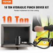 Load image into Gallery viewer, SucceBuy 10Ton Hydraulic Knockout Punch Driver Kit 1/2"-2" 6 Dies Carbon Steel Sheet Hole Opener Repair Tool Manuel Hole Digger - AMOCART