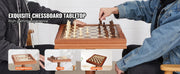 Charger l'image dans la visionneuse de galerie, 18 pouces 3-en-1 Ta en Bois SucceBuy Ensemble Dames Échecs Backgammon