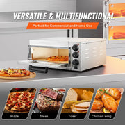 Load image into Gallery viewer, Amocart Commercial Pizza Oven Countertop Single Deck Layer Stainless Steel Electric Pizza Oven with Stone Handle Pizza Maker