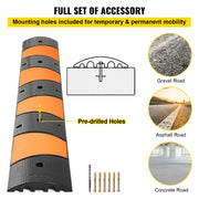 Load image into Gallery viewer, SucceBuy Rubber Speed Bump 2 Channel Speed Bump Hump 72.8x12.2x2.2 Garage Cable Ramp for Asphalt Concrete Gravel Driveway-6 FT