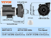 Bild in Galerie-Viewer laden, Amocart 2 Speed SPA Pump 48/56-Frame AC110-120V SPA Pump 1.5HP/3HP/4HP High Speed 2'' Port 90° Rotational Interface for Hot Tub