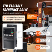 Load image into Gallery viewer, SucceBuy Belt Grinder Sander Variable Speed Belt Polisher with VFD 1500W Knife Sharpener Grinding Moulds & 3PCS Sanding Belts