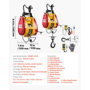 Load image into Gallery viewer, 2-in-1 Electric Hoist 1100 lbs 1800W Wired/Wireless Portable Power Winch 98 ft Lifting Height for Garage Factory Towing