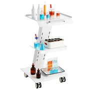 Charger l'image dans la visionneuse de galerie, Amocart Lab Trolley 3-Layer Rolling Cart Metal Mobile Trolley 220 lbs Weight Capacity for Lab Clinic Beauty and Salon
