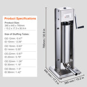 Load image into Gallery viewer, SucceBuy Manual Sausage Stuffer 7 L / 15 LBS Vertical Food-Grade 304 Stainless Steel for Home Kitchen Restaurant 23.2lbs - AMOCART