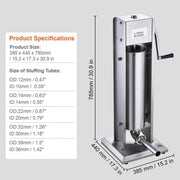 Load image into Gallery viewer, SucceBuy Manual Sausage Stuffer 7 L / 15 LBS Vertical Food-Grade 304 Stainless Steel for Home Kitchen Restaurant 23.2lbs