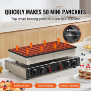 Load image into Gallery viewer, SucceBuy 50Pcs Mini Dutch Pancake Maker Dorayaki Baker Machine Commercial Non-stick Waffle Maker Dual Temp & Time Control
