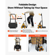Load image into Gallery viewer, Amocart 440/770 lbs Stair Climbing Cart Folding Trolley Cart with Telescoping Handle 6 Wheels 2 Bungee Cords for Home Groceries