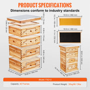 Load image into Gallery viewer, Amocart Bee Hive Deep Box Starter Kit 100% Beeswax Coated Natural Cedar Wood Langstroth Beehive Kit Transparent Acrylic