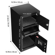 Load image into Gallery viewer, SucceBuy Drop Safe Large Capacity Front Drop Slot Safe Box with Digital Keypad Cash Depository Box with Spare Keys for Cash Bank - AMOCART