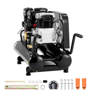 Bild in Galerie-Viewer laden, Amocart 9 Gallon Twin-Tank Gas Powered Air Compressor 6.5 HP 9 CFM Gas Driven Air Compressor Tank on Wheel for Tire Inflation