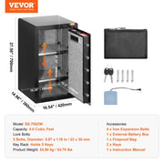 Load image into Gallery viewer, Amocart Single/Double Door Safe Box with Key Lock Password & Fingerprint Safe Lock Box with Fireproof Bag Key Rack & LED Light
