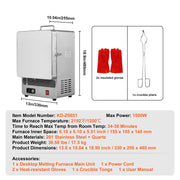 Load image into Gallery viewer, SucceBuy Tabletop Kiln Melter 2192℉ Max Temperature Stainless Steel Gold Melting Furnace for Metal Tempering Glazing on Pottery - AMOCART