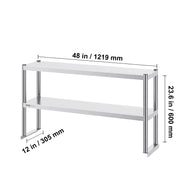Load image into Gallery viewer, SucceBuy Stainless Steel kitchen worktable Overshelf with Height Adjustable Overshelf Prep Work Table for Kitchen Restaurant
