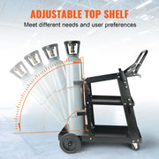 Load image into Gallery viewer, SucceBuy Welding Cart 3-Tier Welder Cart with Swivel Wheels Safety Chains Rolling Tank Storage for Plasma Cutter Welding Machine - AMOCART