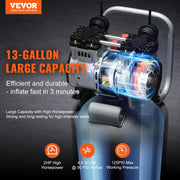 Bild in Galerie-Viewer laden, Amocart 13 Gallon Air Compressor 2HP Oil Free Air Compressor with 125 PSI Max Pressure for Tire Inflation Auto Repair Painting