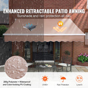Load image into Gallery viewer, SucceBuy Manual Retractable Awning Outdoor Awning Retractable Sun Shade Water-Resistant Polyester Patio Door Window for Backyard