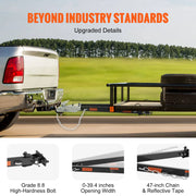 Load image into Gallery viewer, SucceBuy 5500 lbs Tow Bar with Chains Powder-Coating Bumper-Mounted Towing Coupler Fits 2in Ball Hitch for RV Car Trailer Truck