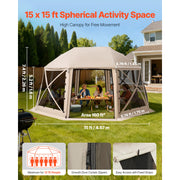 Load image into Gallery viewer, SucceBuy Pop up Gazebo Screen Tent Camping Canopy Tent w/ Removable Top&Carry Bag Quick-Set&Bite-Proof Screen House Sun Shelter