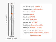 Bild in Galerie-Viewer laden, Amocart Deep Well Submersible Pump 1HP / 1.5HP / 2HP Output Power 230V/115V 31.7 GPM Flow for Industrial Irrigation & Home Use