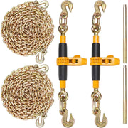 Load image into Gallery viewer, SucceBuy 2PCS Ratchet Chain Binder 3/8"-1/2" with G80 Chains 12000 lbs Adjusting Handle Hauling for Flatbed Truck Trailer