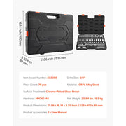 Load image into Gallery viewer, Amocart Socket Set 3/8 & 1/4 & 1/2 in Drive Socket Tool Set SAE and Metric Chrome Plated CR-V Alloy Steel for Automotive Repair