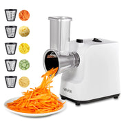 Load image into Gallery viewer, SucceBuy Electric Cheese Grater Salad Maker 200W Salad Shooter Electric Vegetable Slicer Shredder Chopper for Fruits with 5 Att