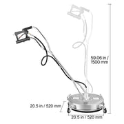 Bild in Galerie-Viewer laden, Amocart Pressure Washer Surface Cleaner PE/Stainless Steel Pressure Washer Attachments with 4 Wheels for Concrete Patio Deck