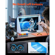 Load image into Gallery viewer, Amocart Airbrush Spray Booth Dual Fans 21.5x18.7x14.6 in with 3 LED Lights and Exhaust Extension Hose for Painting Models Arts