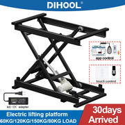 Load image into Gallery viewer, Electric Lifting Platform Tea Table 60/120/150kg Load Elevation Height Adjustable Remote Control Motor Drive Iron Frame