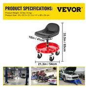 Load image into Gallery viewer, Amocart Rolling Garage Stool Car Detailing Stool Adjustable Height Mechanic Seat With Tool Tray Workshop Auto Repair Shop Stool