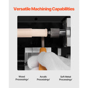 Load image into Gallery viewer, Amocart 2.76x5.12 in Mini Metal Lathe Machine 36W 20,000 RPM Speed + 3-jaw Chuck Aluminum Alloy for Processing Precision Parts