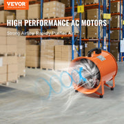 Charger l'image dans la visionneuse de galerie, Amocart Portable Exhaust Fan 16in Industrial Cylinder Fan with 5M/10M Duct Hose Exhaust Blower for Sucking Dust Home Workplace