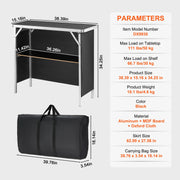 Load image into Gallery viewer, Amocart Folding Portable Bar Table Tradeshow Podium Table for Party Picnic Exhibition Include Carrying Case Storage Shelf Skirt