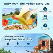 Load image into Gallery viewer, Amocart Smart Bird Feeder with Camera 2KHD AI Identify 10000+ Bird Species Solar-Powered Bird Watching Camera with Auto Capture
