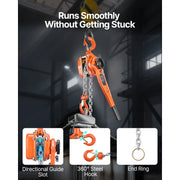 Load image into Gallery viewer, SucceBuy Manual Lever Chain Hoist 1-1/2T / 3T / 6T Capacity Come Along 10FT/ 20FT Lift G80 Alloy Steel Chain 360°Rotating Hooks - AMOCART