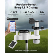 Load image into Gallery viewer, Amocart 7-in-1 Wi-Fi Weather Station & APP Control, 7.5-Inch VA Display Solar Powered Sensor, Indoor & Outdoor Weather Forecast
