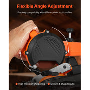 Load image into Gallery viewer, SucceBuy Electric Chainsaw Sharpener 85 W Bench Saw Chain Sharpener 5000 RPM with 2 Grinding Wheels for Woodworking Gardening