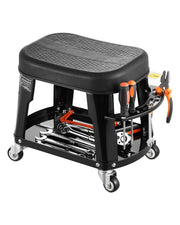 Charger l'image dans la visionneuse de galerie, Amocart Mechanic Stool 300lbs Garage Seat with Wheels 360° Swivel Rolling Workshop Stool with Tool Tray for Garage, Shop Repair