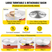 Load image into Gallery viewer, SucceBuy Electric Pottery Wheel Machine 28cm 350W Manual Handle Foot Pedal for School Ceramic Clay Working Forming DIY Art Craft