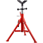 Load image into Gallery viewer, SucceBuy Pipe Holding Stand with Roller Head V-Head Folding Tripod Jack 12 inch Capacity Pipe working Supporting Clamped Tool