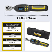 Charger l'image dans la visionneuse de galerie, Clé dynamométrique numérique 1/2'' Précision 2% Outils à main 1/4'' 3/8'' Clé dynamométrique numérique pour auto, moto, vélo Waxtron Hot